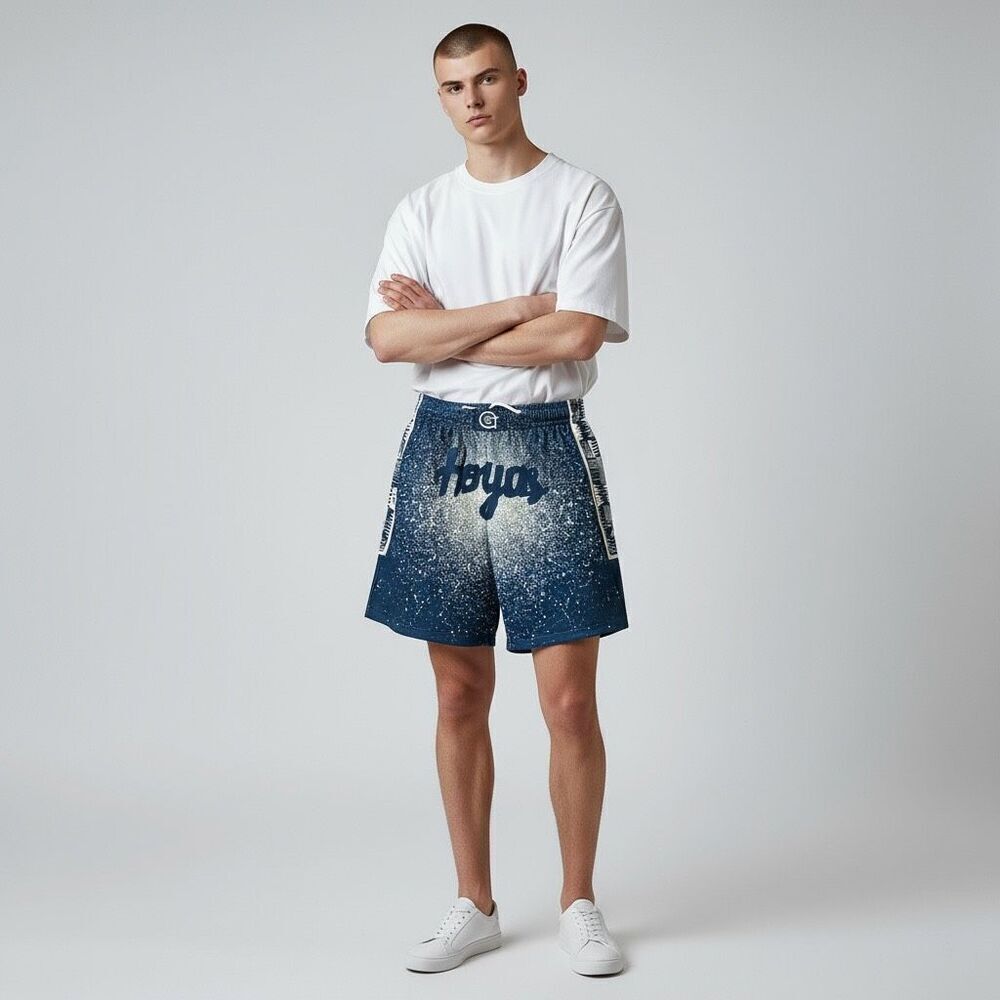 Mitchell & Ness Georgetown Hoyas NCAA Spray Paint Swingman Shorts Mens size M